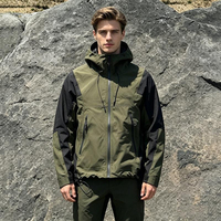 Veste coupe-vent imperméable en nylon avec capuche et fermeture éclair pour homme, idéale pour la course en extérieur et le sport, avec cagoule intégrée