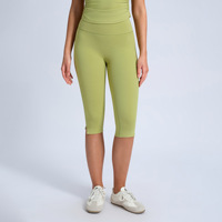 Nouveaux shorts de yoga taille haute Cloud Soft de 5 pouces, avec ourlet fendu et effet push-up, longueur genou, pour le cyclisme et l'entraînement, pour femmes