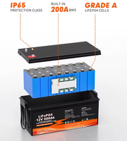 Batterie solaire ODM/OEM 12,8V 25,6V 51,2V 100~600Ah Lithium Lifepo4 avec BMS intelligent BT pour système de stockage d'énergie solaire domestique