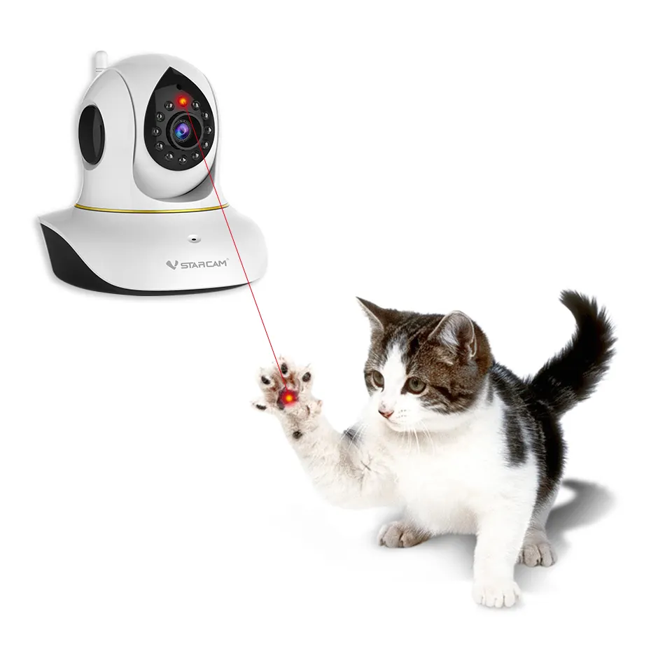 Offre Spéciale 2021 nouveau Modèle C38S-P D'inclinaison de CASSEROLE de Chien Chat Robot Laser P2P PETIT Wifi CCTV caméra POUR ANIMAUX DE COMPAGNIE