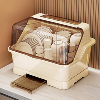 Égouttoir à vaisselle multifonctionnel extra-large pour comptoir, organisateur de bols et baguettes, boîte de rangement en plastique pour armoire de cuisine