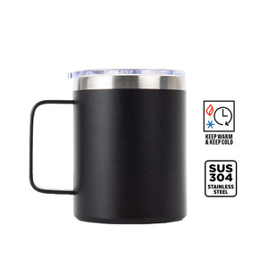 Bán buôn 12oz 14oz leakproof đôi tường thép không gỉ chân không nhiệt cách điện cà phê du lịch Mug Coffe cup với nắp xử lý - Product Image 3