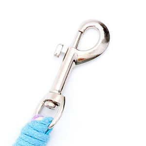 Fábrica OEM Pequeño MOQ Correa Lujo Logotipo personalizado Azul Floral Mascota Algodón Perro Correa Conjunto - Product Image 6