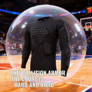 Maillot de football à manches longues pour adulte avec rembourrage de compression, protection EVA, silicone antidérapant, protection corporelle pour sports extrêmes - Product Image 4