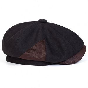 Men's Wool 8-Panel Taxi Hat Flat Adjustable <b>Beret</b> Hats Newsboy Cap Promotional Gifts - Product Image 3