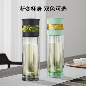 ขวดน้ำแก้วโทมิคพร้อมที่กรอง 500 มล. แบบสองชั้นเก็บอุณหภูมิสำหรับชาและกาแฟ - Product Image 5