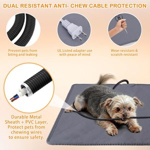Pet <b>Heating</b> <b>Pad</b> 10 Adjustable Temperature <b>Dog</b> Cat <b>Heating</b> <b>Pad</b> with Timer Waterproof Indoor Silicone Electric Pet <b>Heat</b> Mats - Product Image 5
