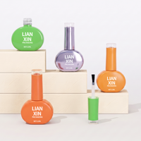 Vente en gros de flacons de vernis à ongles en verre vides personnalisés de 11 ml, flacon rond pour vernis gel UV avec pinceau