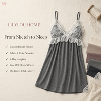 Robe Courte Exclusive en Modal Doux et Rayonne avec Bordure en Dentelle, Nuisette Sexy Minimaliste pour la Détente du Week-end et l'Usage Quotidien à la Maison