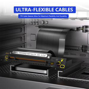 PCI-E 4.0 High-Speed Riser <b>Cable</b> With 90 Degree Male to Female Connector Flexible X16 GPU in Stock Pcie Riser - Product Image 3