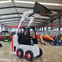 Minicargadora Compacta con Cabina, Motor Diésel Euro 5, Capacidad de 490 kg, Tracción en las 4 Ruedas, Cargadora Hidráulica para Construcción Agrícola