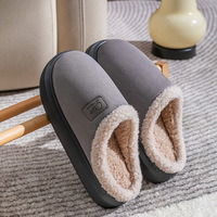 Pantoufles personnalisées à faible MOQ avec logo sur mesure pour femmes, collection automne-hiver, best-seller, en coton, chaudes et douillettes pour la maison