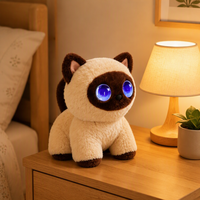 Robot Chat IA en Peluche Douce, Portable et Léger, Compagnon de Nuit, Cadeau d'Anniversaire, Décoration d'Intérieur pour Personnes Âgées