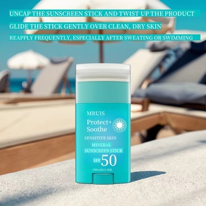 Bâton de protection solaire SPF 50 bio pour le corps et le visage, protection UV hydratante pour peau sensible, crème solaire perlée - Product Image 6