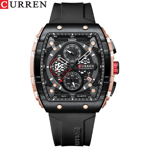 CURREN 8442 Reloj de Lujo para Hombre Deportivo de Cuarzo con Diseño Hueco Creativo a la Moda Correa de Silicona Impermeable Dropship - Product Image 3