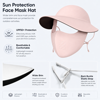 Meiyang RS047 Chapeau de soleil coréen 3D à découpe et refroidissement, masque facial, protection UV, tissu respirant en soie glacée, boucle d'oreille réglable