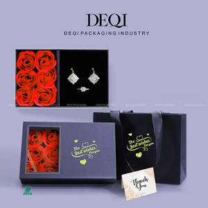 Deqi nhà máy tùy chỉnh lễ hội Hộp Quà Tặng Mở Cửa Sổ hộp giấy với xà phòng hoa hồng nước hoa Trang sức Hộp quà tặng - Product Image 3
