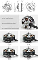 Moteur Brushless RC BLDC Flashhobby MT3508 3S 6S à arbre M4 12N14P longue portée 12-15 pouces pour Drone FPV - Vente en Gros