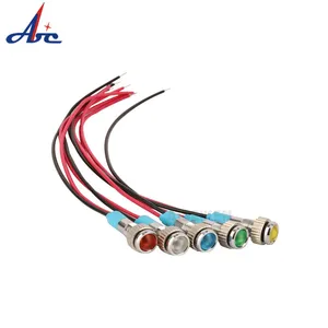 ABILKEEN 8mm IB8C-QX-DC 9-24V 20mA Ball Round Head Metal Indicator Light Multi Color Customization Available with Wire Cable