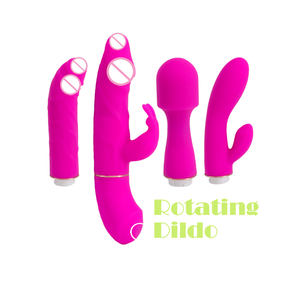 Dildo vibratório rotativo sexy av removível, com 4 anexos, grande vibrador peniano