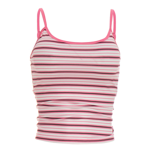 Viviblook Y26ST110 Women Spring Summer <b>Set</b> Striped Vest Top High Drawstring Straight Loose Pants Two Piece Casual <b>Set</b> - Product Image 6