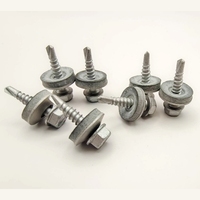 Pièces de fixation industrielles hexagonales métriques # Vis autoperceuse en acier inoxydable 410 de 12-14*2 pouces avec queue de perçage EPDM et rondelle plate de 2 mm OD16 mm