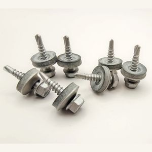 Piezas de Fijación Industriales Hexagonales Métricas # Tornillo Autoperforante de Acero Inoxidable 410 de 12-14*2 Pulgadas con Arandela de EPDM de 2 mm, Disponible en Existencia - Product Image 2