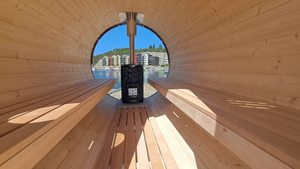 Remolque <span class=keywords><strong>de</strong></span> Sauna Móvil Tipo Barril - Sauna <span class=keywords><strong>de</strong></span> Vapor Seco al Aire Libre <span class=keywords><strong>de</strong></span> <span class=keywords><strong>Madera</strong></span> <span class=keywords><strong>con</strong></span> Estufa <span class=keywords><strong>de</strong></span> Leña <span class=keywords><strong>de</strong></span> 9KW, Cabina <span class=keywords><strong>de</strong></span> Spa Portátil para Patio/Jardín - Product Image 3