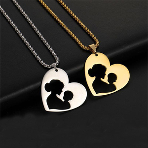 Collar de acero inoxidable con personajes de dibujos animados para el día de la madre, Joyería Moderna de alta calidad para mamá - Product Image 1