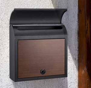 Boîte aux lettres murale en métal imperméable AJF avec serrure à combinaison, revêtement en poudre, acier durable, dimensions 380x370x120mm pour la maison - Product Image 3