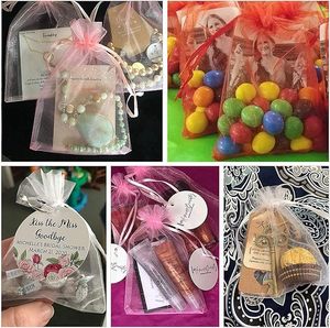 Sacs à cordon en <span class=keywords><strong>tulle</strong></span> organza imprimés étoiles et lunes dorées et argentées, faits à la main, <span class=keywords><strong>pour</strong></span> cosmétiques, sacs en filet transparent, cadeaux, vente en gros - Product Image 6