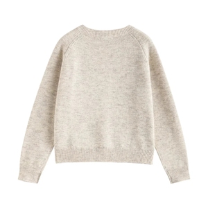 Pull-over long à manches longues pour fille, style preppy, en tricot argyle rouge de haute qualité, avec boutons tendance - Product Image 4