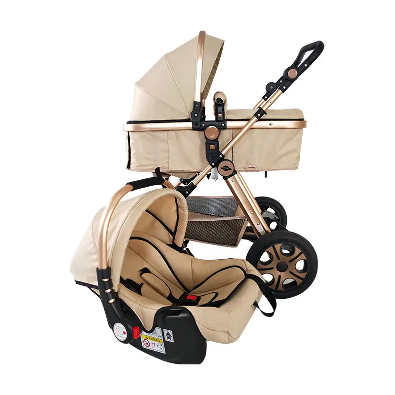 Modischer Babyscooter 2 in 1 mit Autositz kompakter Luxus-Kinderwagen für Neugeborene Babys klappbarer Kinderwagen zum Reisen