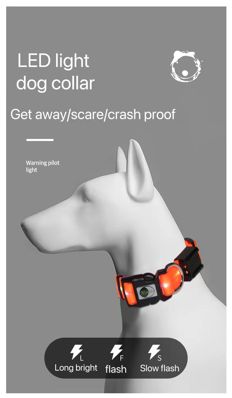 Reflective Night USB Led Dog Pet Collar Leashes Light Up Safety Night Glow Reflecting Product