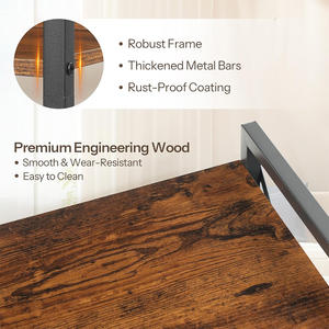 Estantería marrón rústica de 5 niveles, estantería Industrial para libros con 2 ganchos, estante organizador de almacenamiento - Product Image 5