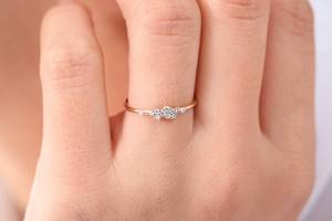 14k Solid Gold Round Cut Cluster Diamond <b>Ring</b> <b>Dainty</b> Minimalist Lab Grown Diamond E/VS Clarity Engagement <b>Ring</b> Simple Women Gift - Product Image 5