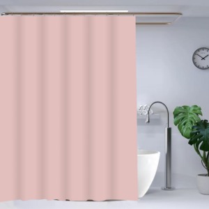 8G Hochbelastbarer Rosa Duschvorhang PEVA 0,2mm Dicke 71x71 Zoll Einfarbig Wasserdichter Dicker Badvorhang mit Haken - Product Image 1