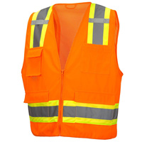 Chaleco de Seguridad Personalizado de 4 Bolsillos, Alta Visibilidad, ANSI Clase 2, para Construcción, Topógrafo, Malla, Reflectante, con Cremallera y Logotipo