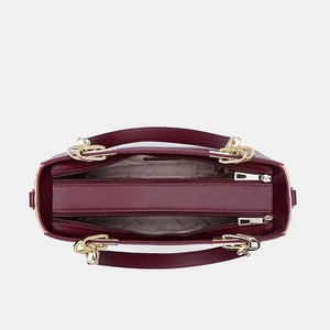 Bolso de Hombro de Lujo para Mujer de Calidad Excepcional con Dos Correas y Cierre de Cremallera, Material PU, Decoración con Logotipo - Product Image 4