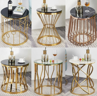 Table basse de salon en marbre au design luxueux pour bureau, maison, chambre à coucher, canapé, table d'appoint en métal, design simple, meubles