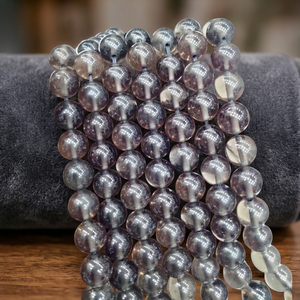 Perles de pierres précieuses rondes lisses en quartz fumé naturel authentique, plusieurs tailles, pour la fabrication de bijoux en agate, cadeau en gros - Product Image 2