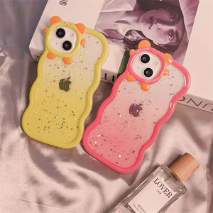 Nouveau Macaron Couleur Ondulé Bordure Mobile Téléphone Cas Transparent Estuches Para Celular Téléphone Cas Pour iPhone 15 14 13 12 11 Pro Max - Product Image 3