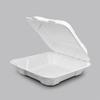Vente en gros Nouveau Récipient alimentaire biodégradable à emporter jetable Bagasse Charnière Boîte à lunch Emballage de canne à sucre togo
