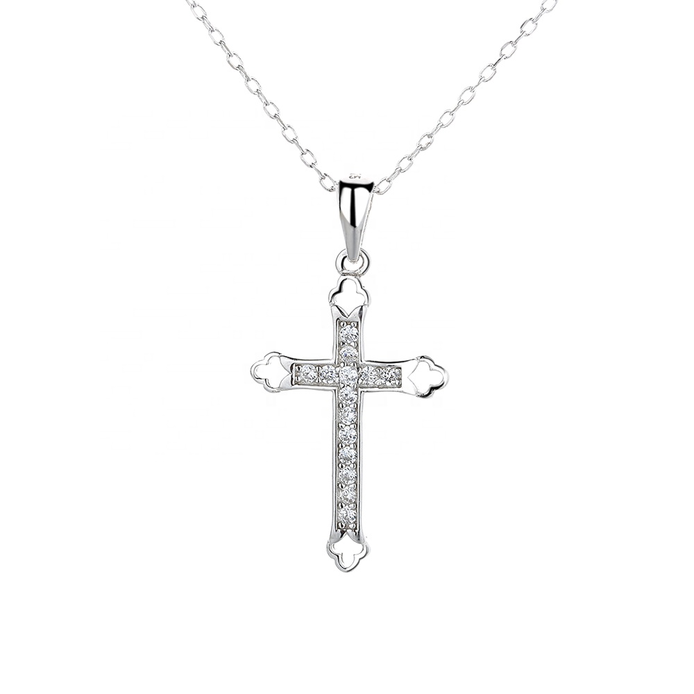 cross necklace women silver 925