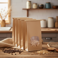 Sacs en papier biodégradables de qualité alimentaire avec bande de fermeture à clip et fenêtre pour l'emballage de pop-corn, café et pain – Écologiques