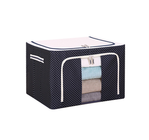 66L tủ quần áo lưu trữ quần áo Hộp vải trực quan có thể gập lại hoàn thiện hộp với bìa hộ gia đình Oxford vải sống hộp - Product Image 1