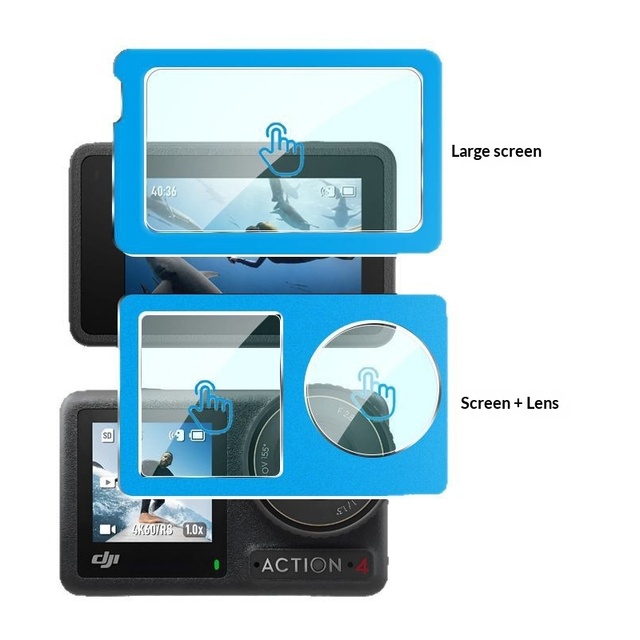 9H clear Instant Easy Applicator Installation Tray Anti-scratch Lens Tempered Glass Screen Protector for DJI Action 3 4 5 Pro