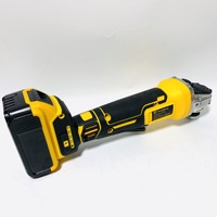 Meuleuse d'Angle Électrique sans Balais Jaune 125mm Portable, Kit Machine à Polir sans Fil Compatible De-Walt