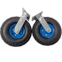 Nouveau 10 pouces 410/350-4 roue pneumatique gonflable en fer roulette fixe et pivotante avec roulement à billes pour les industries de vente au détail