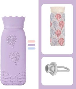Bolsa de Agua Caliente con Funda, Calentador de Manos de Silicona Apto para Microondas y Bolsa de Hielo, Nuevo Regalo de Silicona para Navidad - Product Image 2